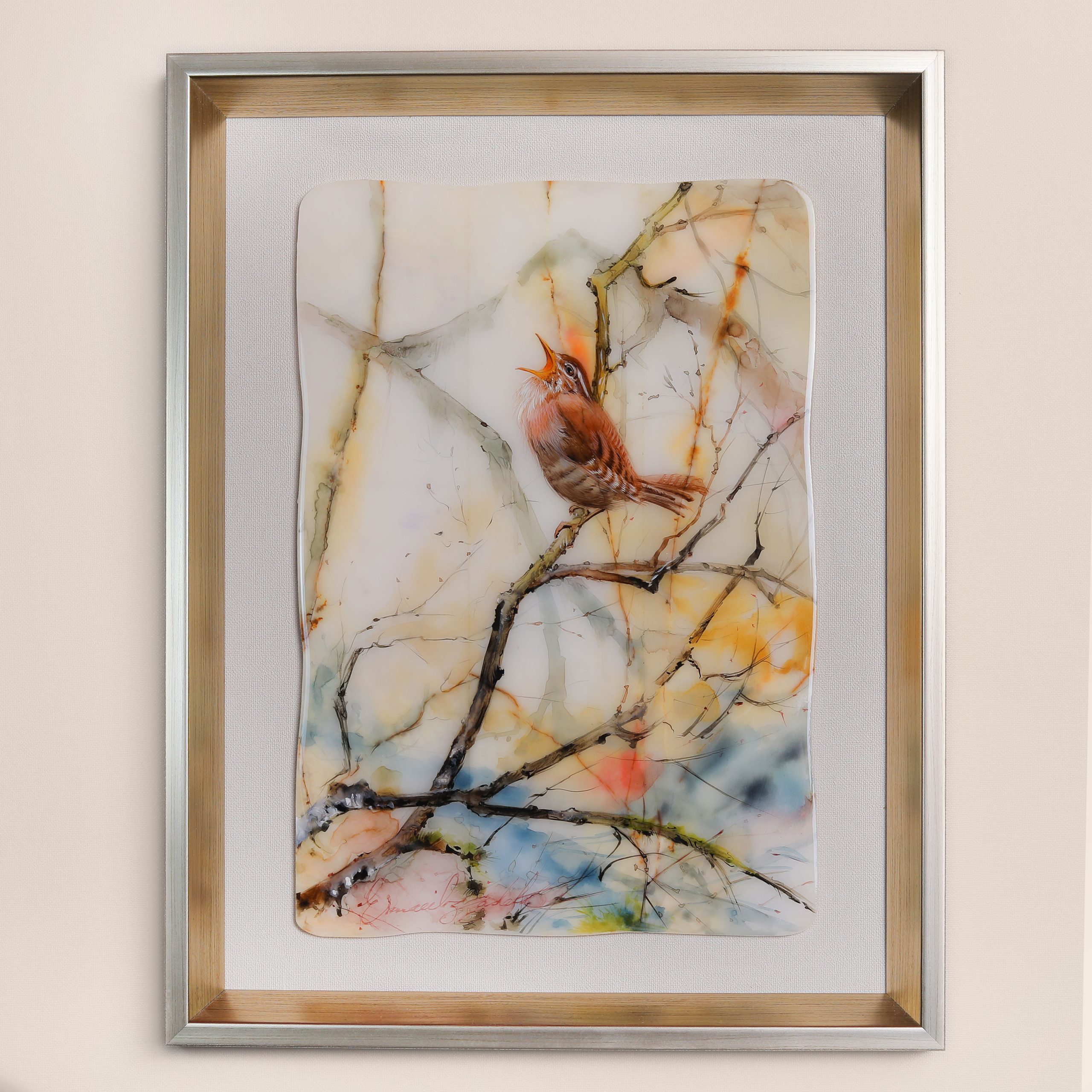 تابو آبرنگ گل ومرغ 1 تابو آبرنگ گل ومرغ